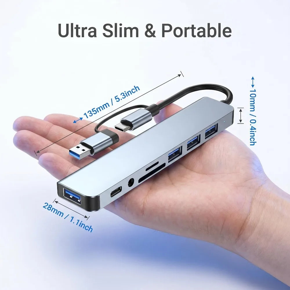 USB-C Multiport Hub Adapter with 3.5mm Audio Jack