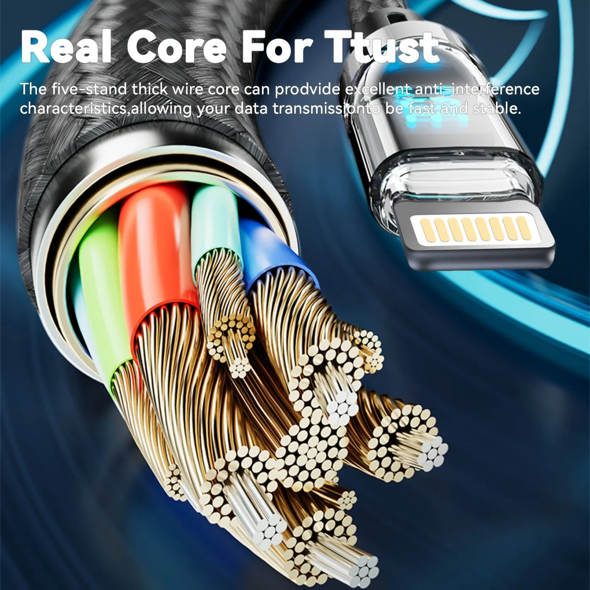 27W PD Fast-Charging Lightning Cable with LCD Display — USB-A/USB-C, 1m & 2m