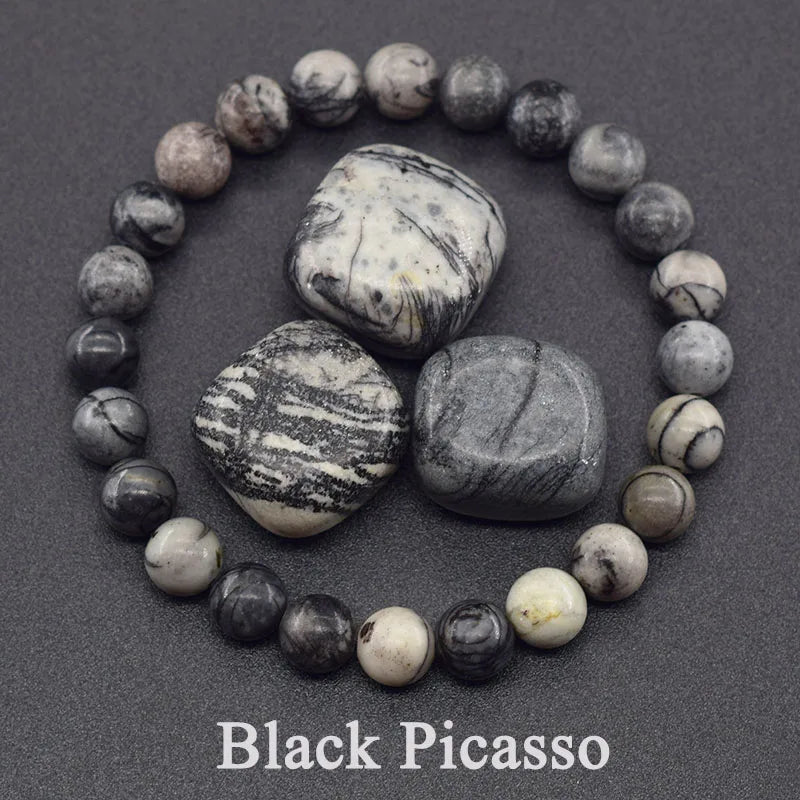 Natural Lapis Lazuli Stone Beads Bracelet — Energy Healing Jewelry