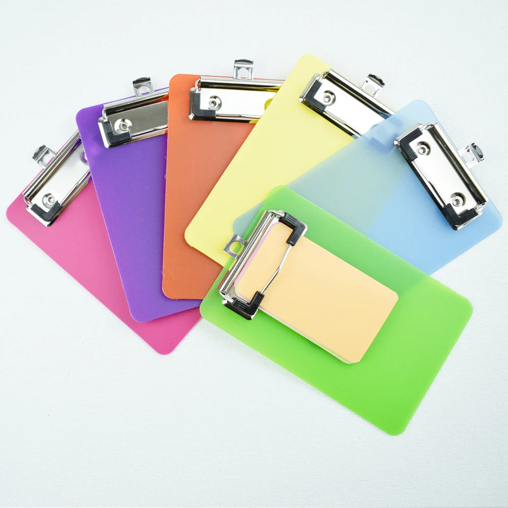 Mini Plastic Clipboard with Hanging Hole for Notes, Memos and Receipts for Home, Office and School