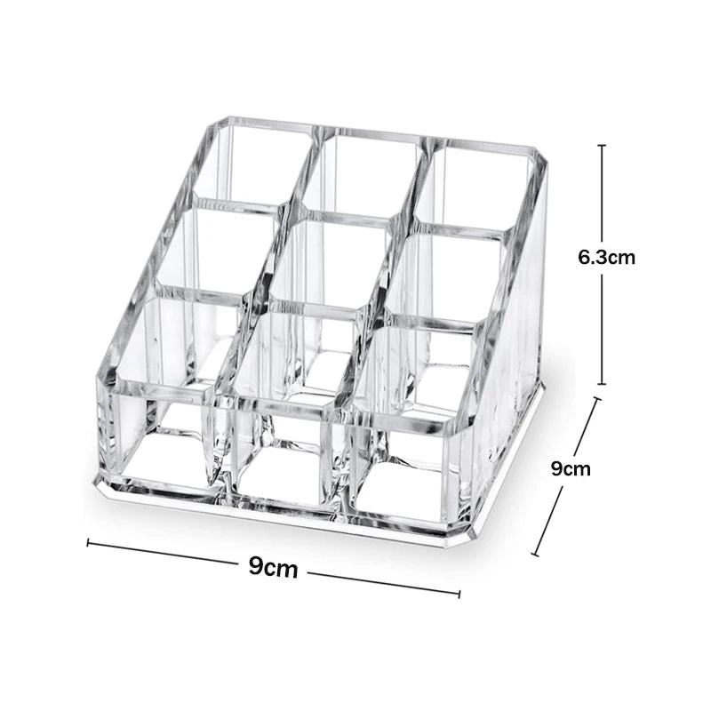 Clear Acrylic Pen Holder and Grid Desk Organizer for Pens, Pencils, and Markers