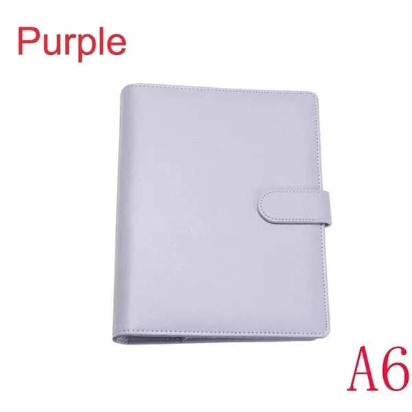 Pastel A5 A6 Refillable Planner Cover, 6-Ring PU Leather Binder Notebook with Pen Loop and Card Pockets