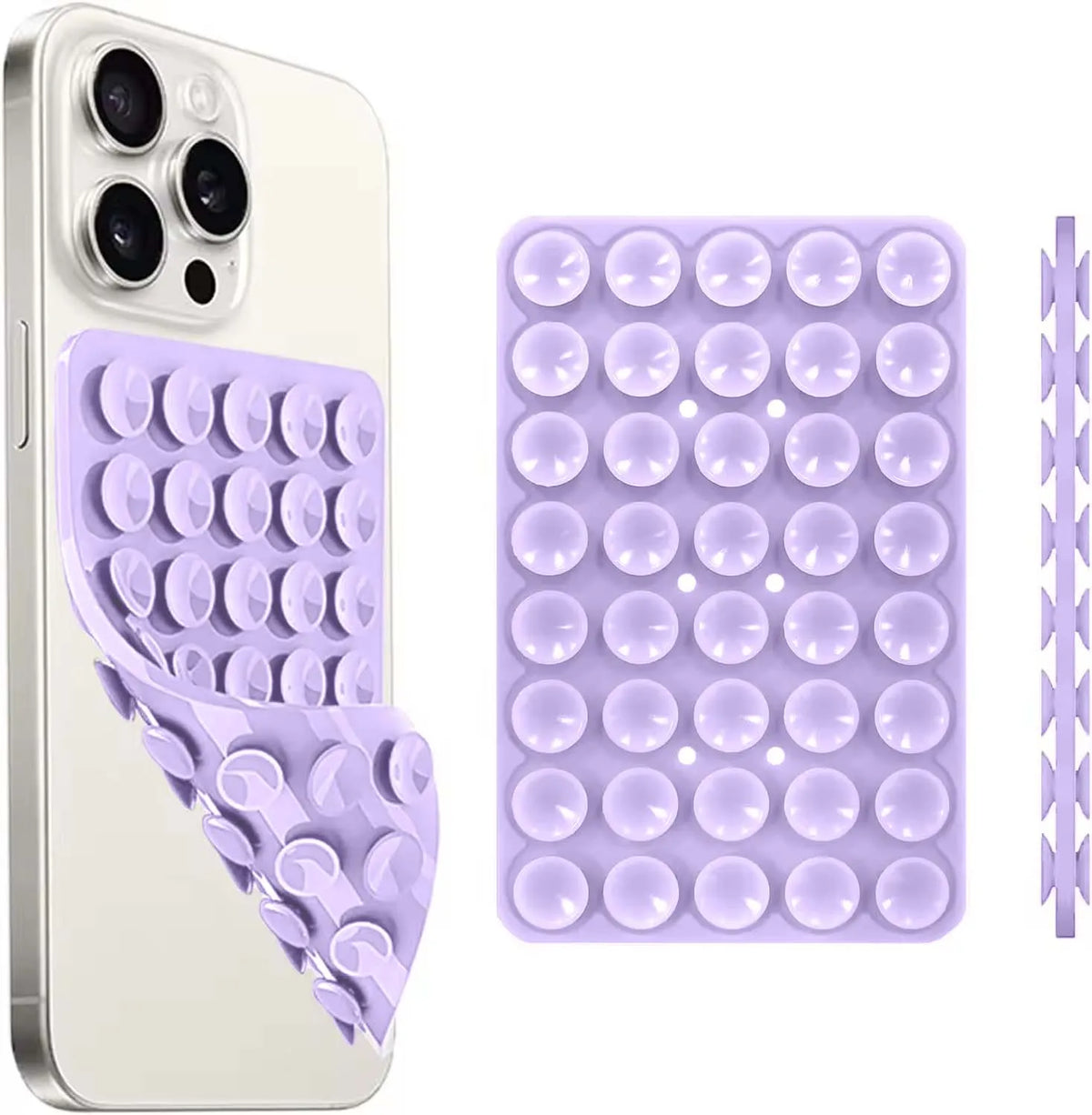 Silicone Suction Cup Phone Case Mount, Double Sided Hands-Free Strong Grip Holder for Selfies and Videos
