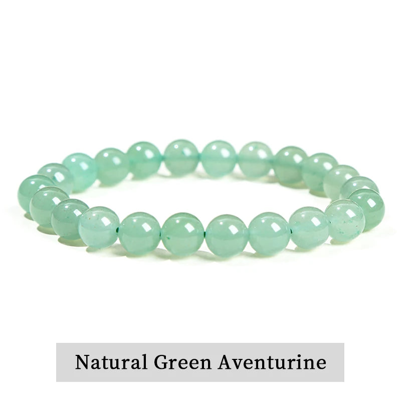 Natural Stone Beads Bracelet — Amethyst, Tiger Eye, Crystal & More