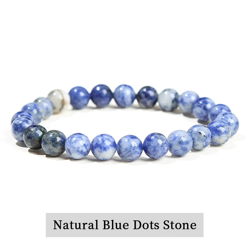 Natural Stone Beads Bracelet — Amethyst, Tiger Eye, Crystal & More