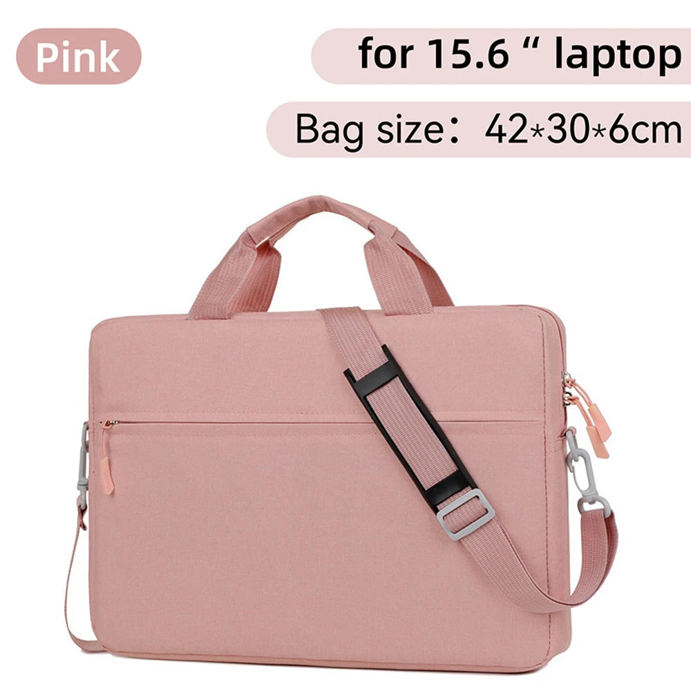 Laptop Sleeve Bag with Shoulder Strap and Handle, Water-Resistant Portable Carrying Case for 14 and 15.6 Inch Laptops and Notebooks