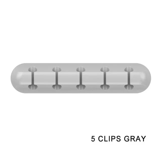 Silicone USB Cable Clip Organizer Self-Adhesive Cord Holder for Desk and Home Office