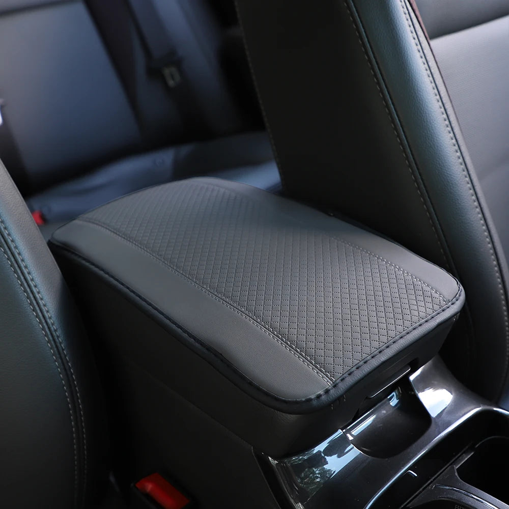 PU Leather Car Armrest Cushion Cover — Waterproof Central Console Pad