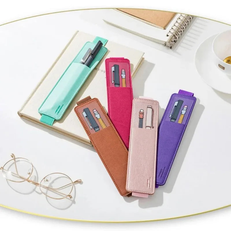 PU Leather Elastic Pen Holder Pouch for Notebooks, Journals and Planners
