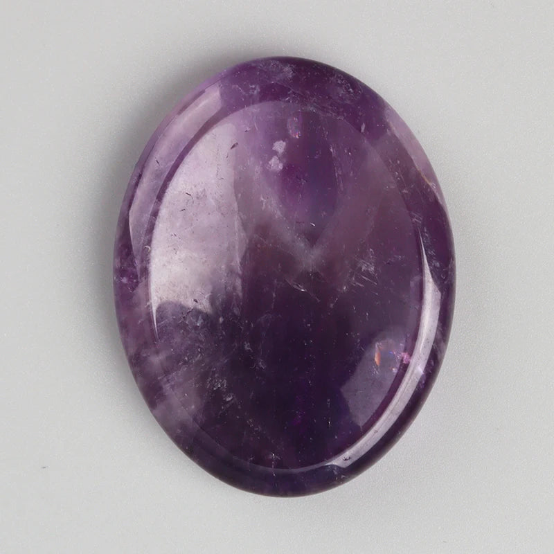 Natural Crystal Worry Stone — Hand-Carved Pocket Meditation Thumbstone
