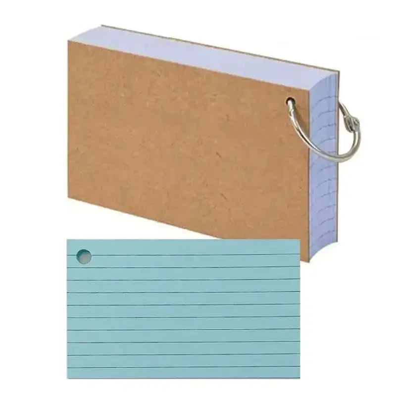 50 Page Loose-Leaf Lined Index Cards, Binder Ring Flash Cards for Studying, Revision and Note Taking at School or Work