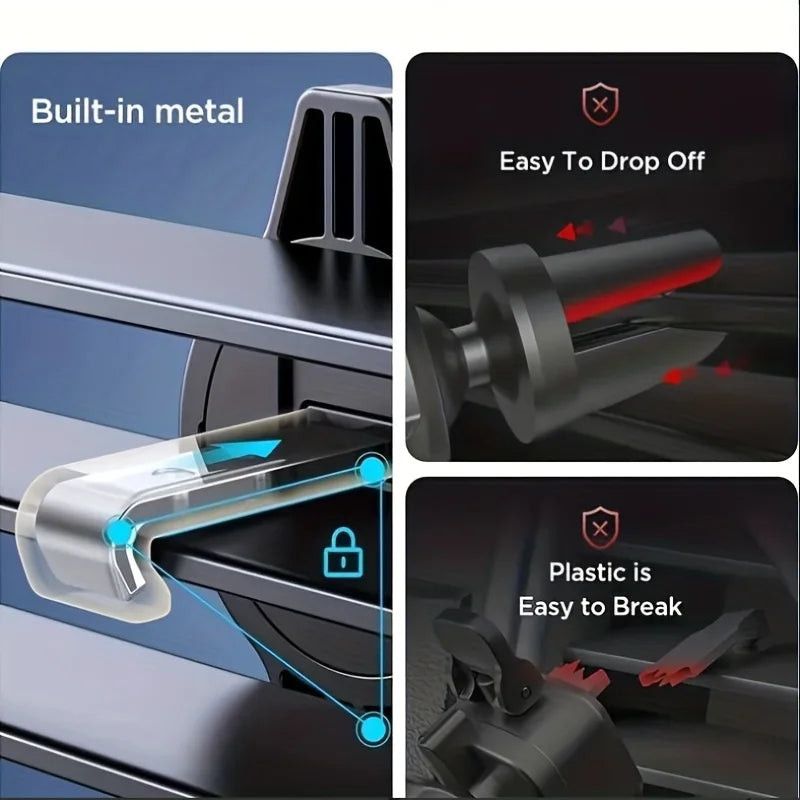 Car Air Vent Phone Holder — Clip-On Mount for 4.7–6.7″ Phones