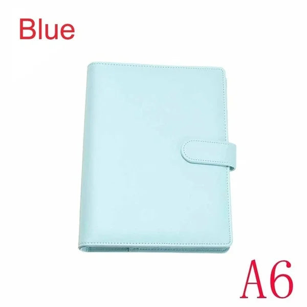 Pastel A5 A6 Refillable Planner Cover, 6-Ring PU Leather Binder Notebook with Pen Loop and Card Pockets