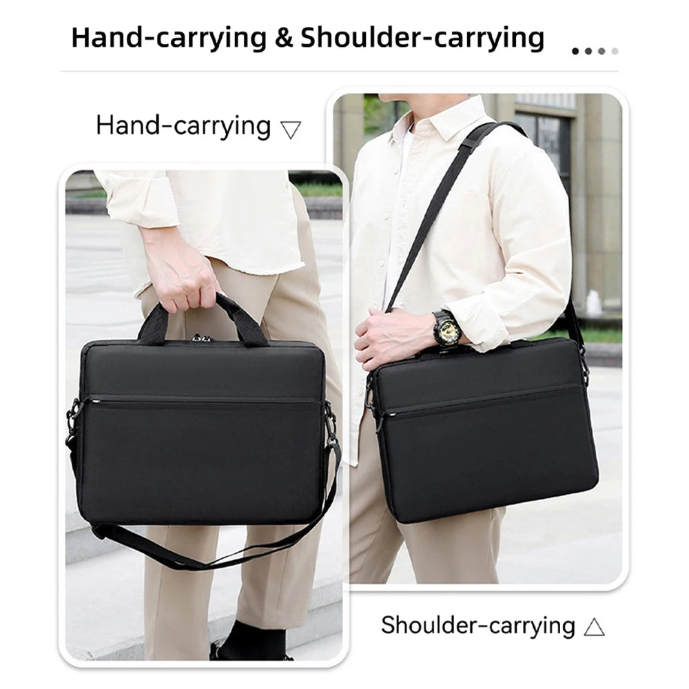 Laptop Sleeve Bag with Shoulder Strap and Handle, Water-Resistant Portable Carrying Case for 14 and 15.6 Inch Laptops and Notebooks