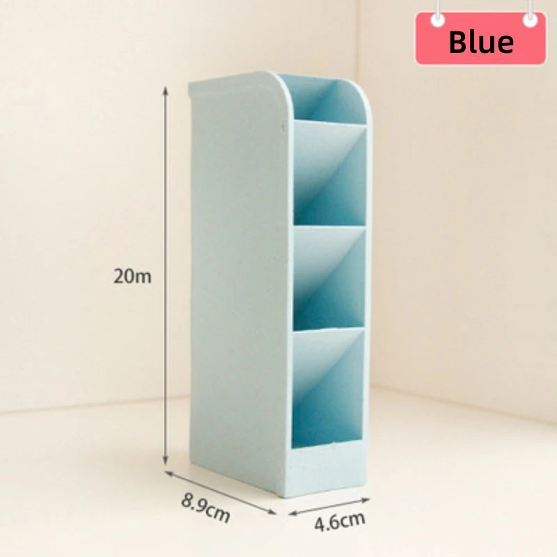 Multi-Layer Angled Pen Holder Stationery Organizer for Desk and Office Supplies