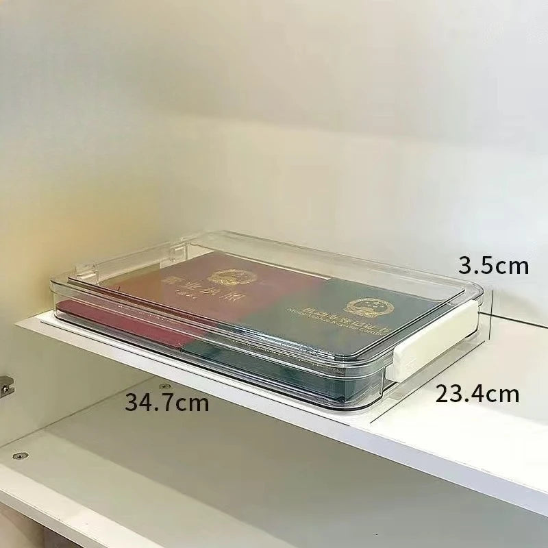 Clear Acrylic A4 Desktop File Organizer Box for Documents and Papers, Dustproof