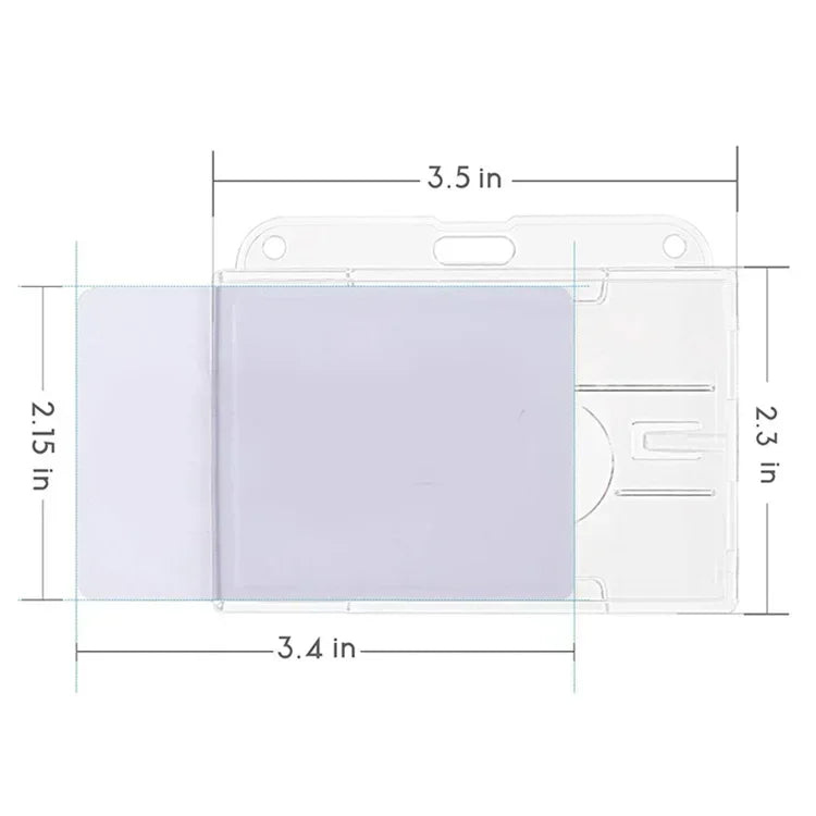 Clear ID Badge Holder with Retractable Badge Reel Clip, Transparent Work Card Sleeve for Employee Pass, Name Tag and Key Card