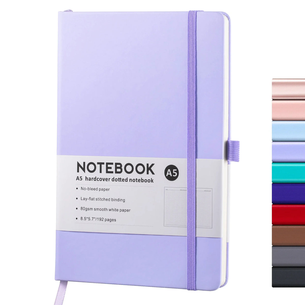 Hardcover A5/A6 Notebook with Elastic Closure