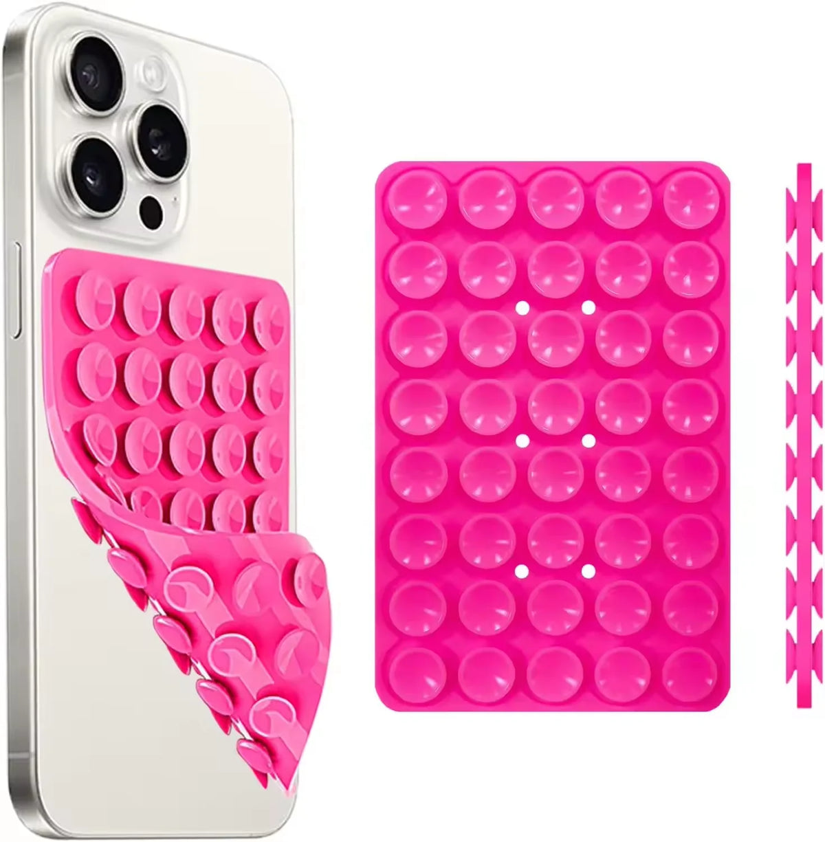 Silicone Suction Cup Phone Case Mount, Double Sided Hands-Free Strong Grip Holder for Selfies and Videos