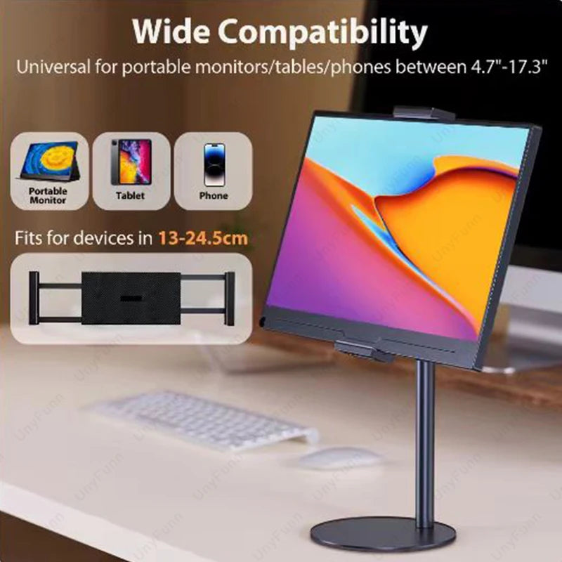 Adjustable Telescopic Monitor Stand — Desktop Holder for 4.7–17.3″ Screens