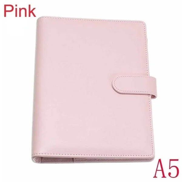 Pastel A5 A6 Refillable Planner Cover, 6-Ring PU Leather Binder Notebook with Pen Loop and Card Pockets