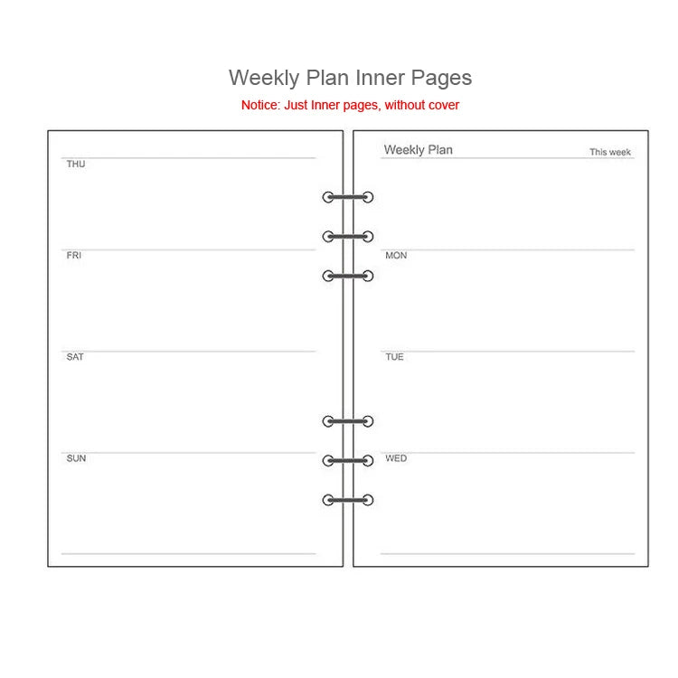 45-Sheet Loose-Leaf Binder Refills — A5, A6 & A7 Grid, Lined & Planner Paper