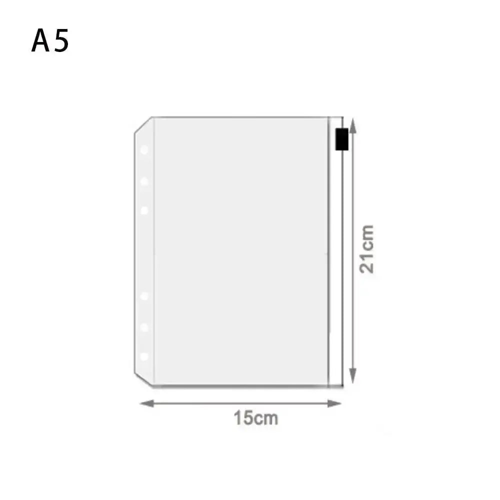 10 Pack Zipper Binder Pockets, A5 A6 A7 Clear PVC Cash Envelopes for Budget Binders, 6-Ring Planners, and Documents