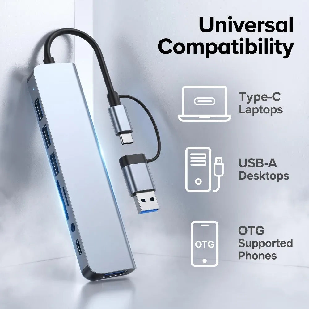 USB-C Multiport Hub Adapter with 3.5mm Audio Jack