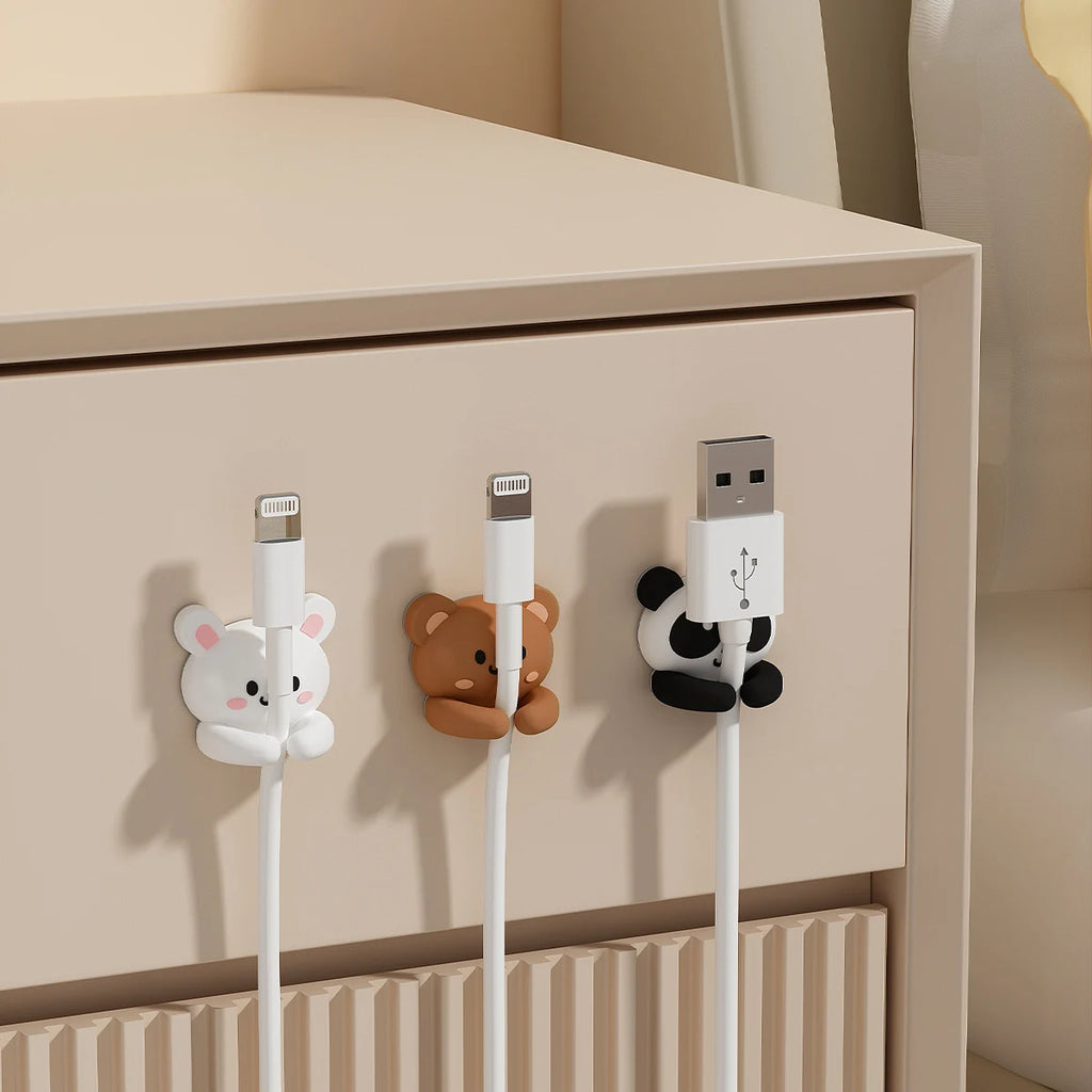 Cute Desktop Cable Organizer Holder Self-Adhesive Cable Management Clips