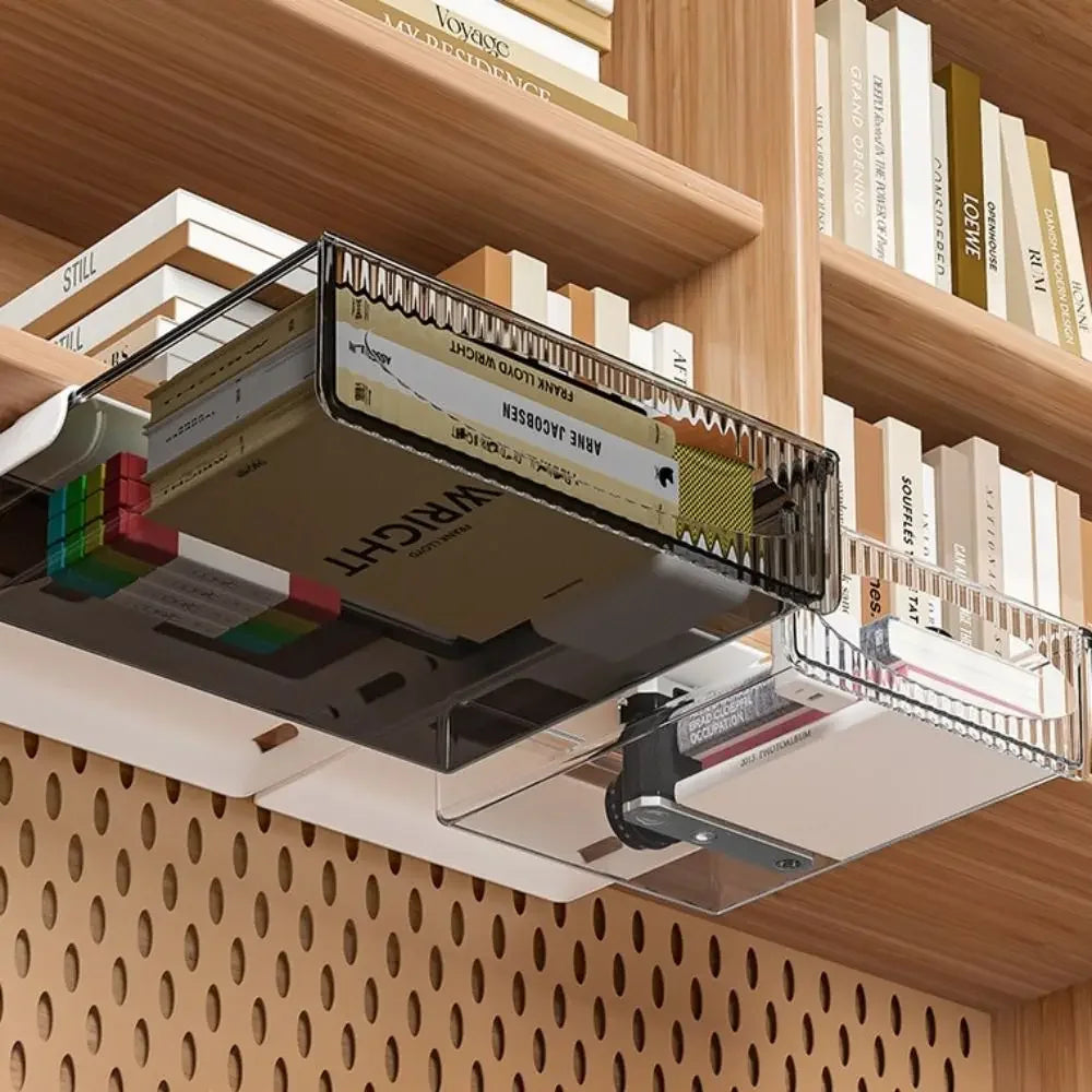Under Desk Hidden Drawer Self-Adhesive Storage Organizer for Office