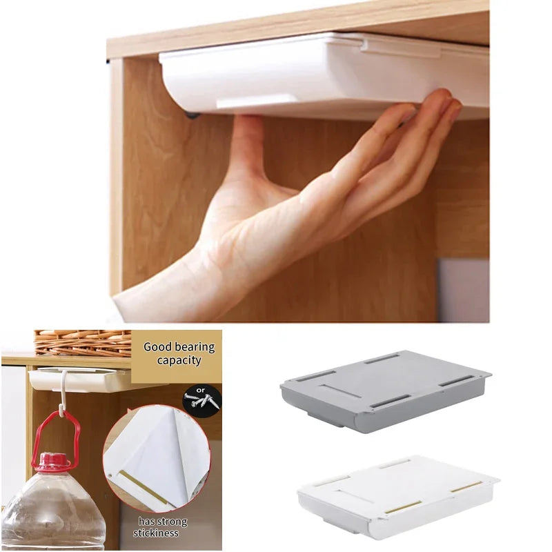 Self-Adhesive Under-Desk Drawer Organizer, Three Sizes