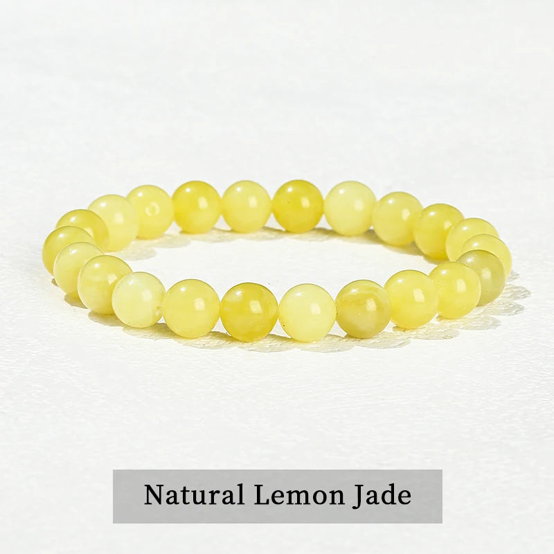 Natural Stone Beads Bracelet — Amethyst, Tiger Eye, Crystal & More