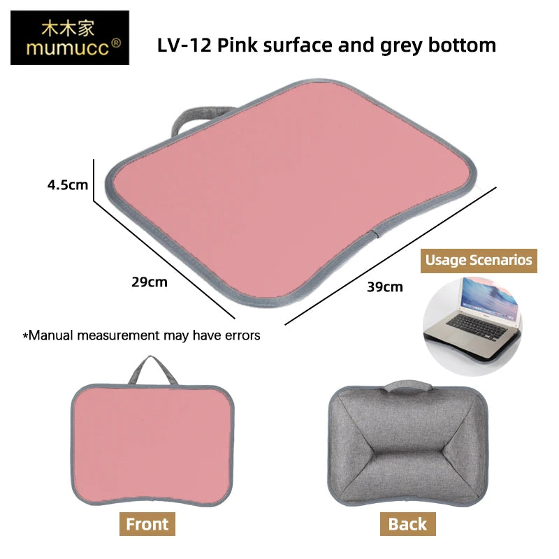 Laptop Lap Desk with Cushion — Foam-Filled Pillow Stand & Mouse Pad