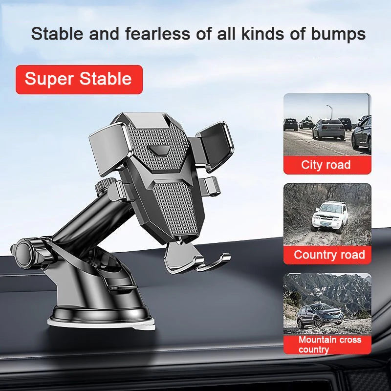Universal 360° Car Phone Holder — Dashboard & Windshield Mount for 4.0–7″ Phones