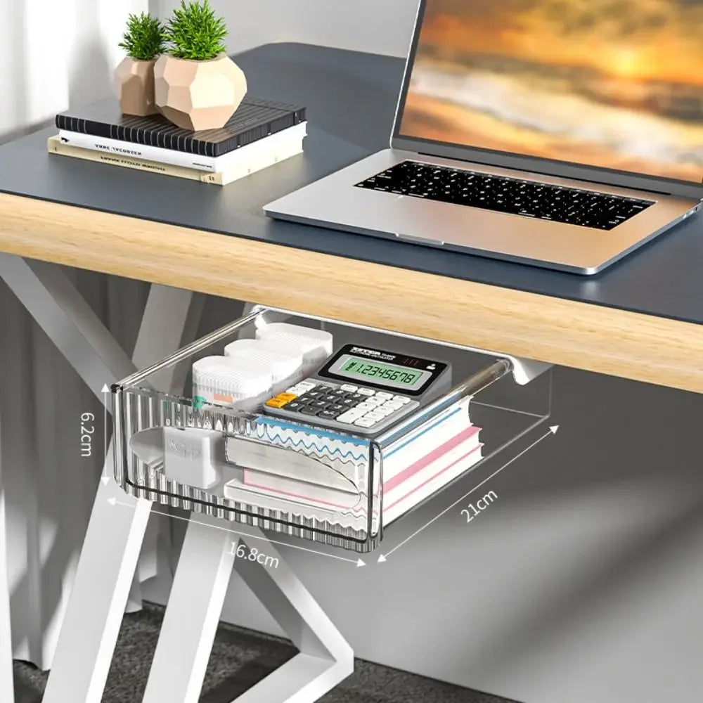 Under Desk Hidden Drawer Self-Adhesive Storage Organizer for Office