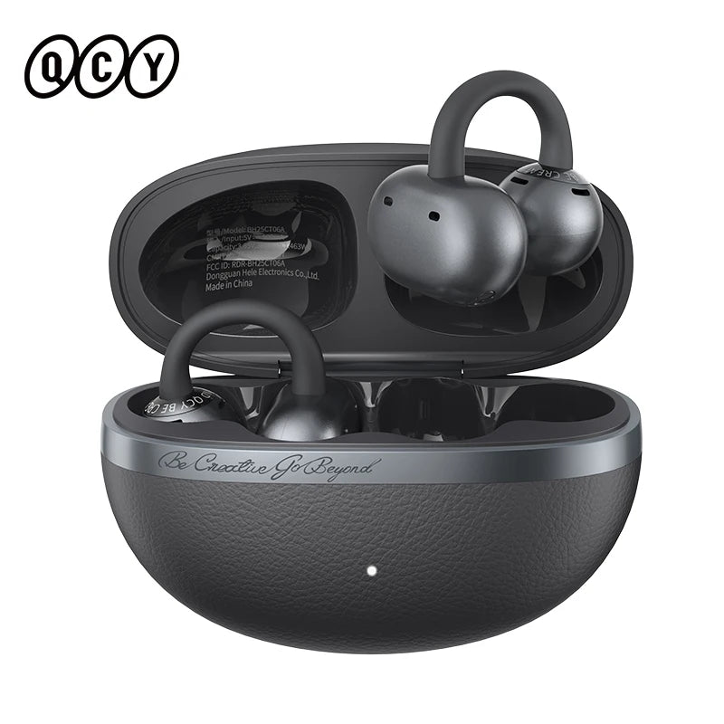 QCY Crossky C50 Open-Ear Bluetooth 6.0 Earbuds — Clip-On Sport Design with AI Clear Call & Bass Boost