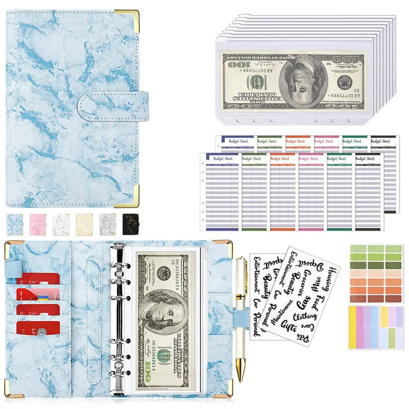 A6 Cash Envelope Budget Binder — 6-Ring Loose-Leaf Money Organizer