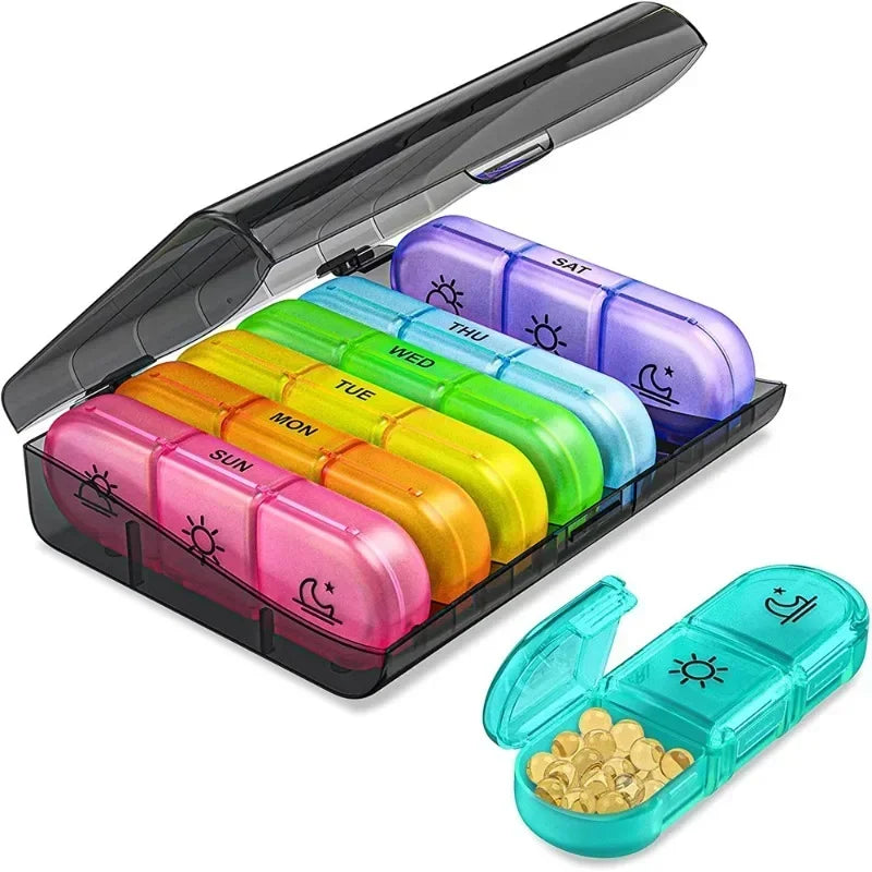 7 Day Pill Organizer 3 Times a Day with 21 Large Compartments for Vitamins, Medicine and Fish Oil, Portable Travel Case
