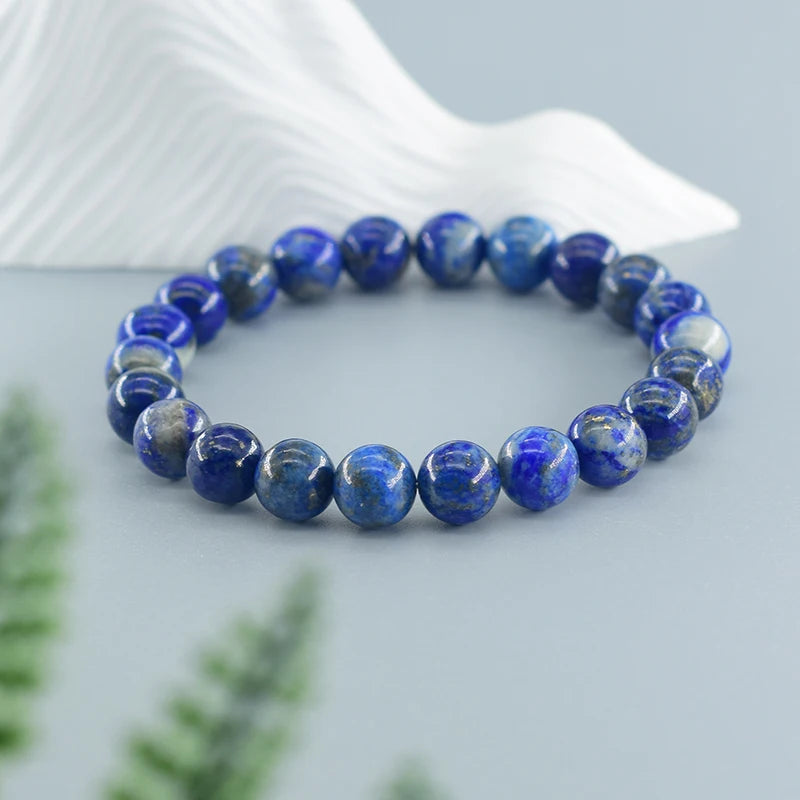 Natural Lapis Lazuli Stone Beads Bracelet — Energy Healing Jewelry