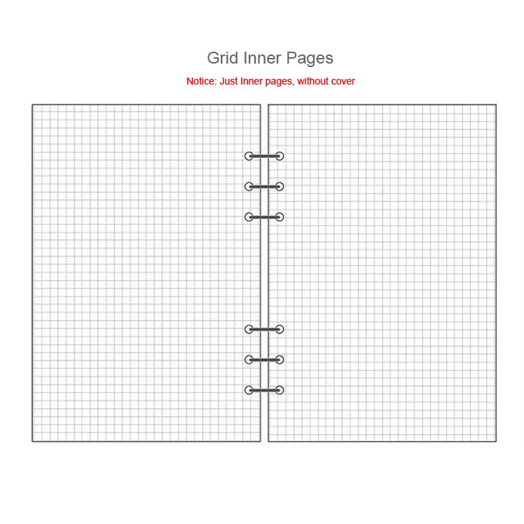 45-Sheet Loose-Leaf Binder Refills — A5, A6 & A7 Grid, Lined & Planner Paper