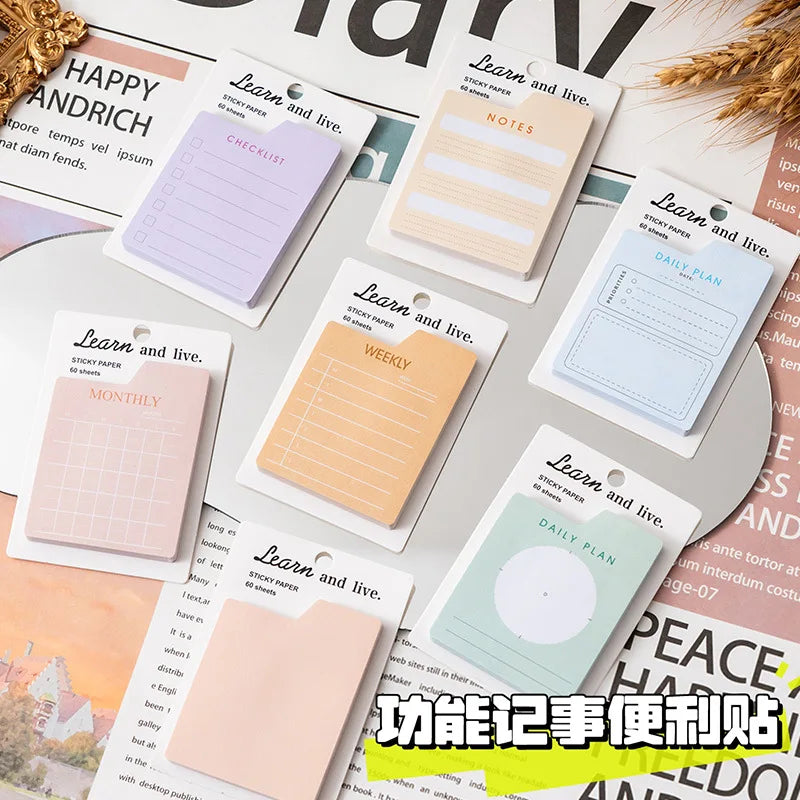 Self-Adhesive Memo Pad, 60 Sheets Mini To Do List Notepad, Daily Planner, Weekly Monthly Checklist Sticky Notes
