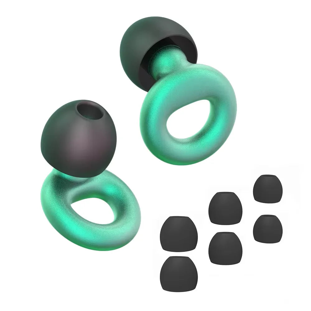 Quiet Ear Plugs for Noise Reduction — Soft Reusable Hearing Protection for Sleep, Swim & Work, 8 Tips in XS/S/M/L