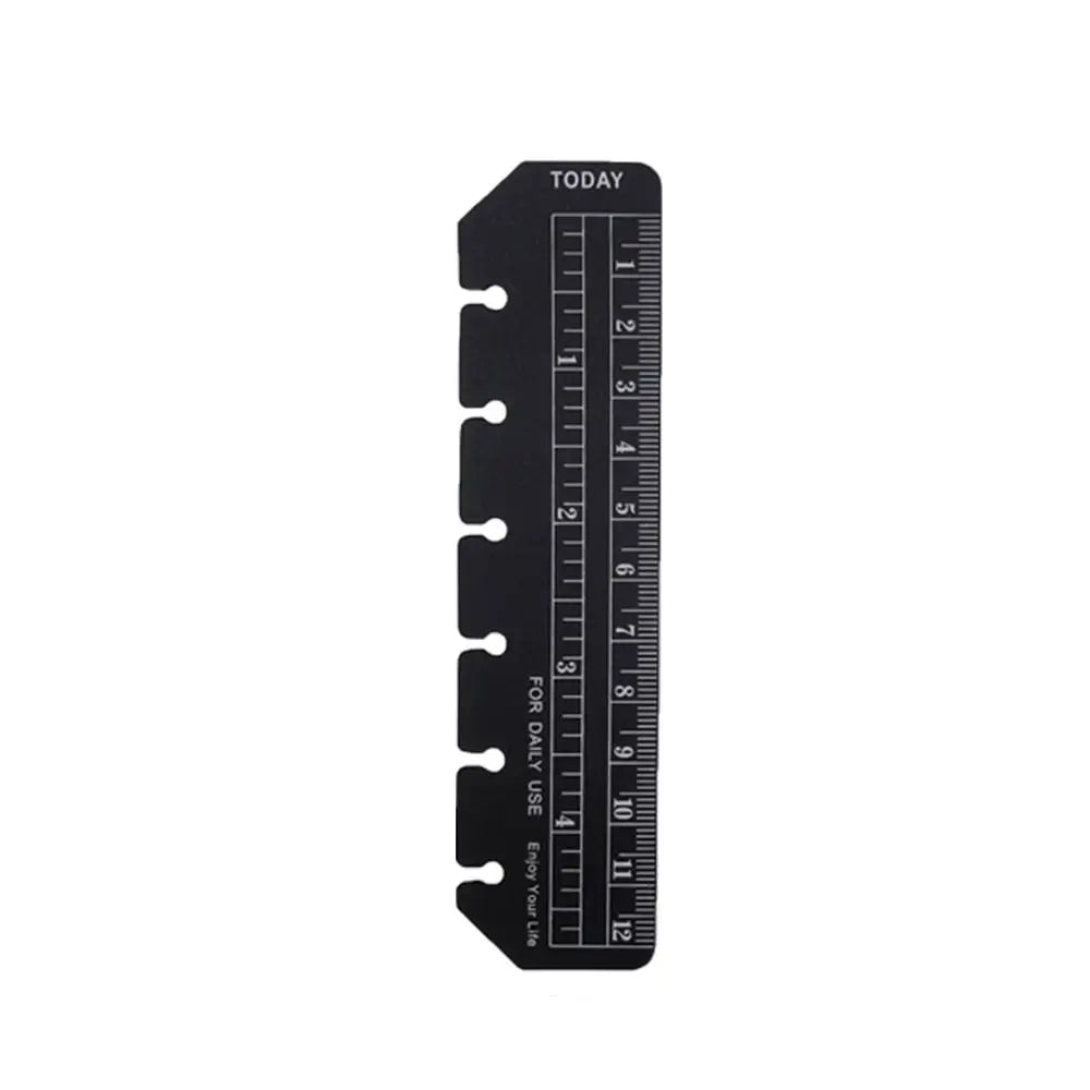 A5 A6 A7 Binder Ruler Bookmark, Snap-In Loose Leaf Ruler Divider for 6-Ring Planners and Notebooks