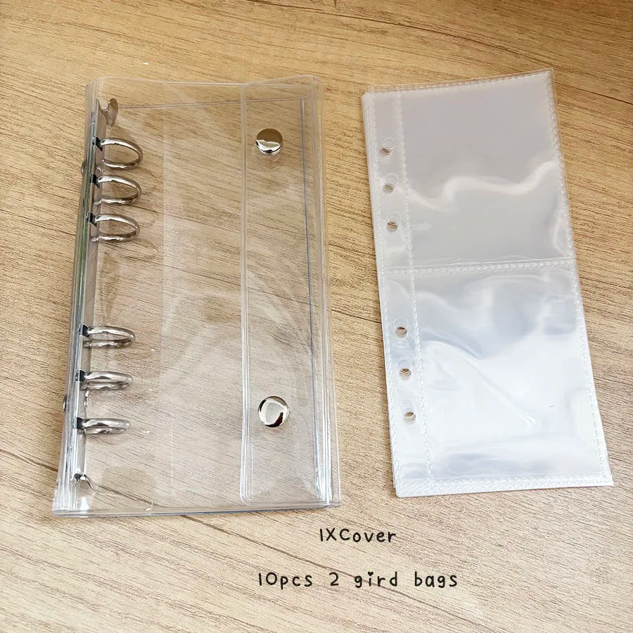 A6 Loose Leaf Binder Cover with Refill Sheets and Zip Storage Pockets