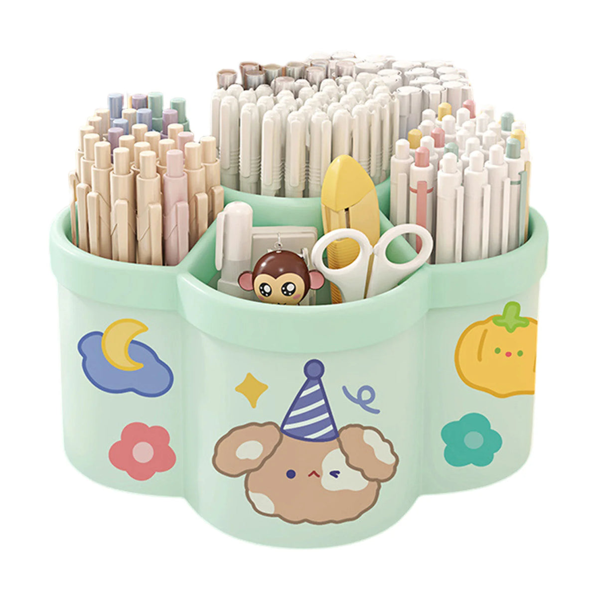 Rotating Pen Holder Desk Organizer, Large Capacity 360° Pencil and Stationery Storage Box for Students, Dorm, Classroom and Home Office