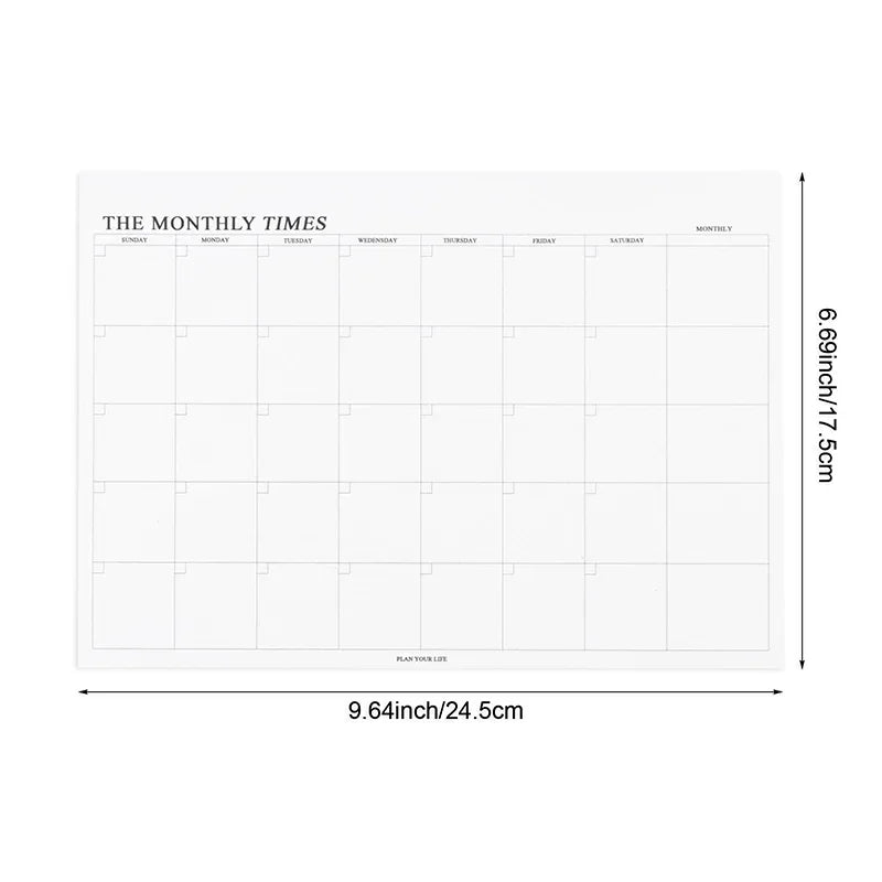 Undated Planner Notebook — Weekly or Monthly Schedule