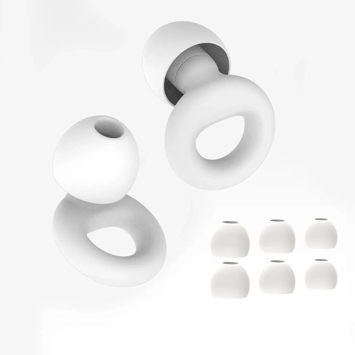 Quiet Ear Plugs for Noise Reduction — Soft Reusable Hearing Protection for Sleep, Swim & Work, 8 Tips in XS/S/M/L