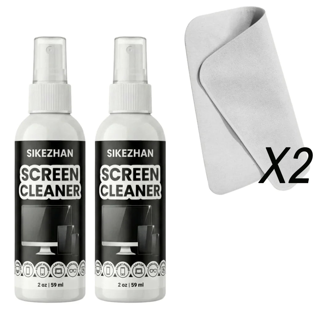 Screen Cleaner Spray Kit with Microfiber Cloth — for Phones, Laptops, Monitors & Glasses