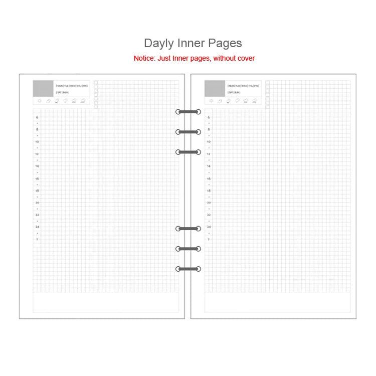 45-Sheet Loose-Leaf Binder Refills — A5, A6 & A7 Grid, Lined & Planner Paper