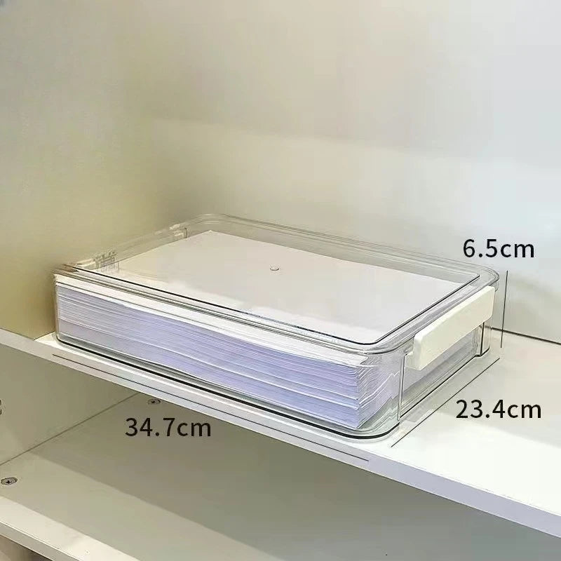 Clear Acrylic A4 Desktop File Organizer Box for Documents and Papers, Dustproof